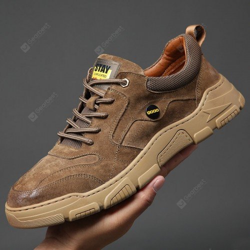 Men Sports Leisure Shoes Tide Comfortable Leather Driving Non-slip Footwear Soft Surface