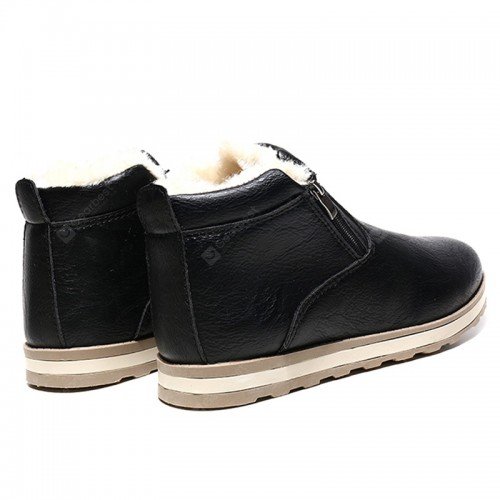 Male Plus Velvet Warm Winter Boots Casual Simple Stylish Shoes Zipper