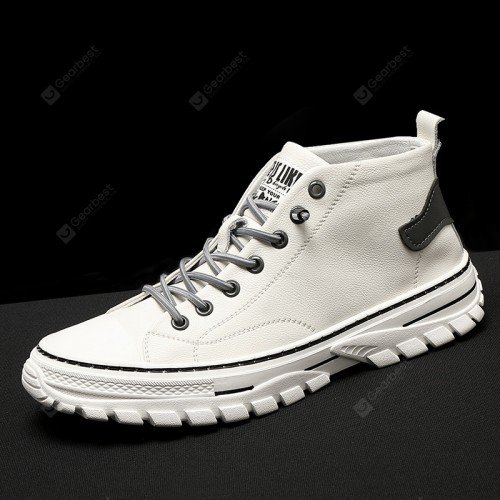 All-match High-top Boots Men's Soft Leather Shoes Lace-up Tooling Shoes