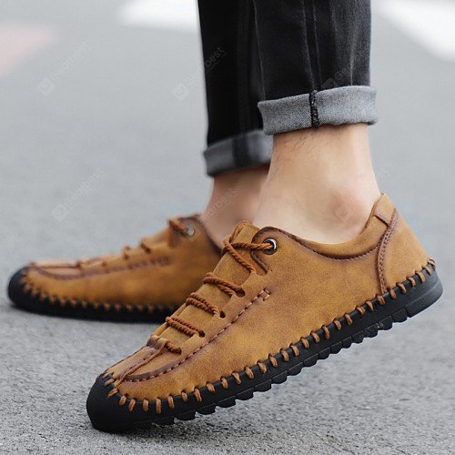 Large Size Hand Stitching Men's Casual Shoes